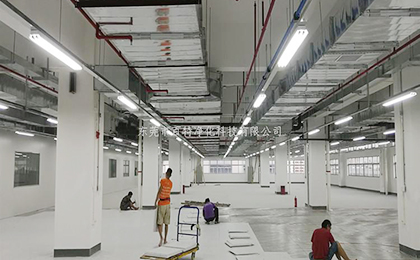 在東莞工地（dì）施工PVC防靜（jìng）電地板